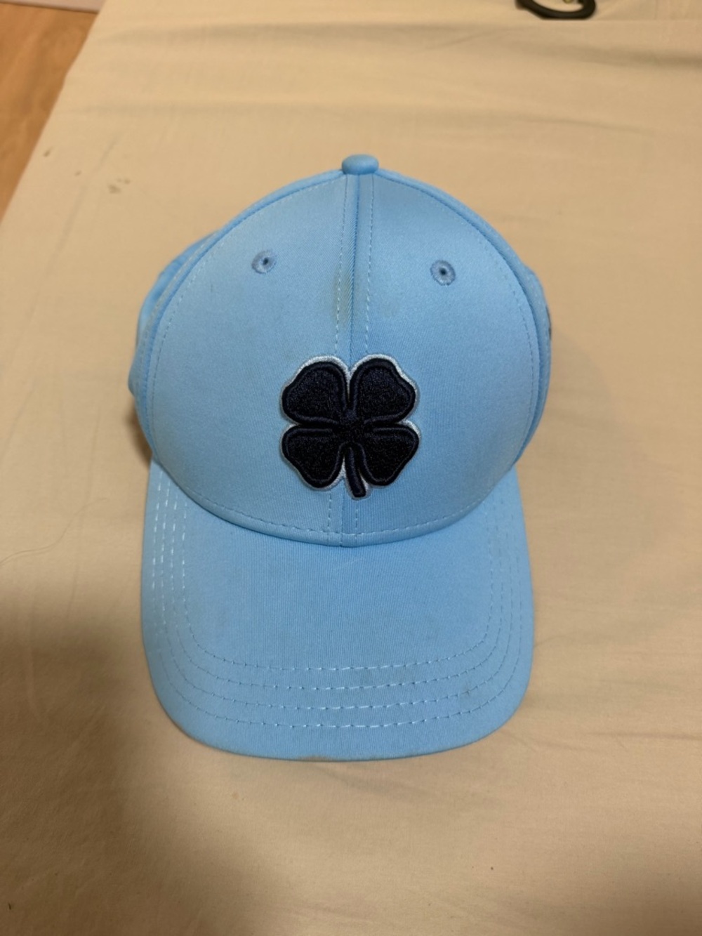 Light Blue Men's Baseball Cap with Navy Clover Patch